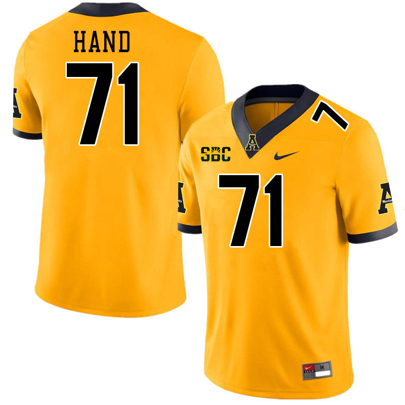 Appalachian State Mountaineers #71 Larry Hand College Football Jerseys-Gold